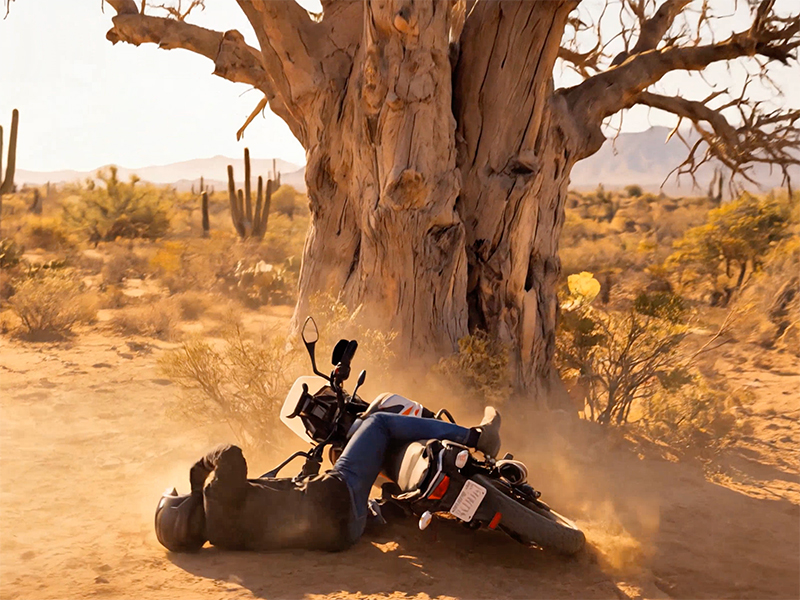 Dehydrated motorcyclist